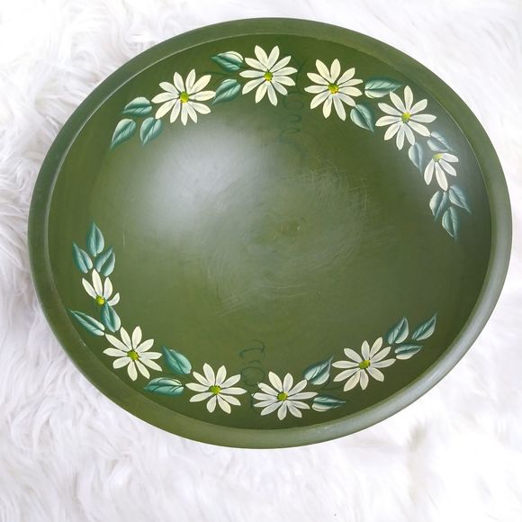 Woodcraftery wooden bowls spoon hand painted set - Picture 6 of 11